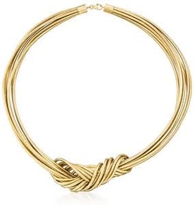 Ross-Simons Italian Flex Knot Necklace With 18kt Gold Over Sterling Clasp